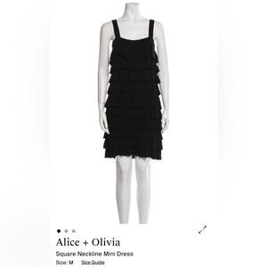 Alice + Olivia Black Ruffle Mini Dress